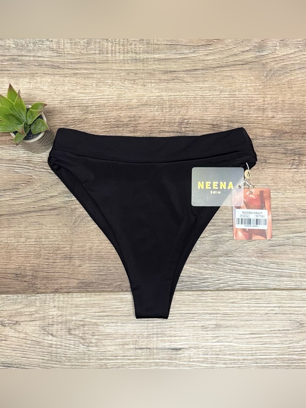 NEENA Swim Black Brazilian Bikini Bottom
